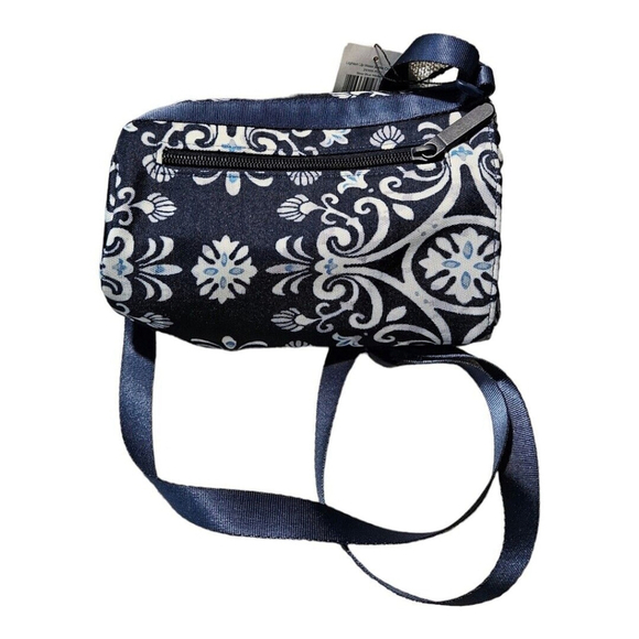 Vera Bradley Women Blue and White Lighten Up Water Bottle Crossbody - Picture 6 of 11